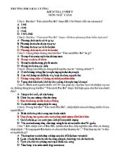 Đề kiểm tra 15 phút môn Ngữ văn 8 (Có đáp án)